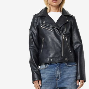 Bikerjacke von NOISY MAY – veganer Lederlook