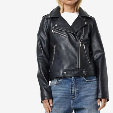 Bikerjacke von NOISY MAY – Veganleder-Optik