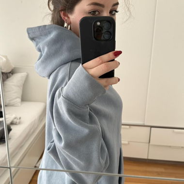 oversized blue hoddie