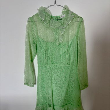 Robe en dentelle verte Sandro