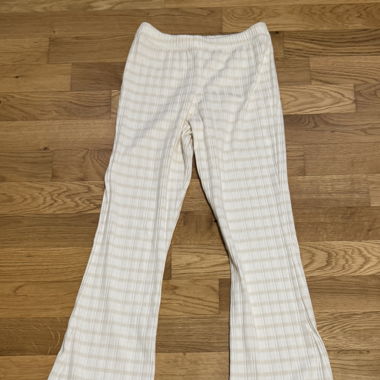 Weissgestreifte Schlaghose Gr. 34 von Topshop