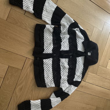 Gilet en maille noir et blanc