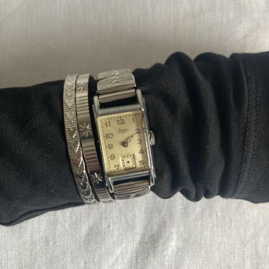 Orologio Vintage Sanco rettangolare PS argento