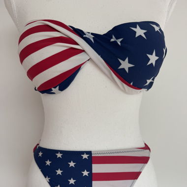 Damen Bikini mit USA Print in Grösse S