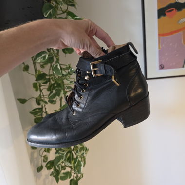 Leder Stiefel- Stiefeletten