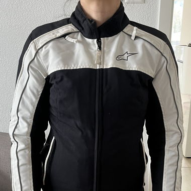 Veste moto AlpineStars noir et blanche T34