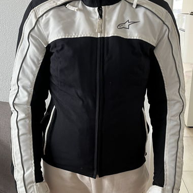 Veste moto AlpineStars noir et blanche T34