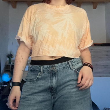 orange tie dye cropped t-shirt