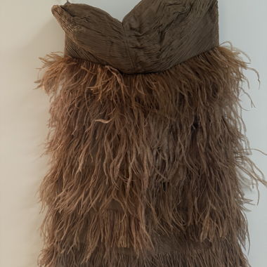 Cocktail dress with feathers