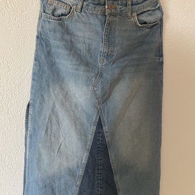 Long denim skirt