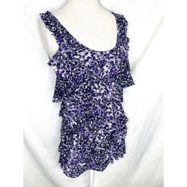 Laura Scott Tanktop Volants Lila Blümchen