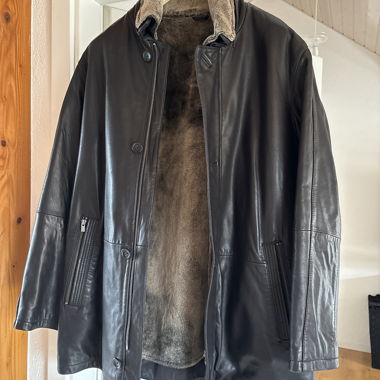 Manteau en cuir noir - Renato Cavalli