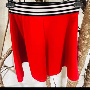 Boohoo Striped Red Skirt
