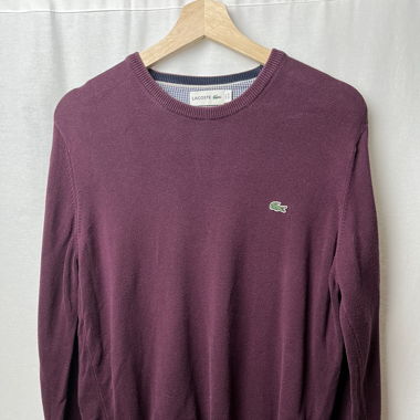 Pull Lacoste rouge foncé 