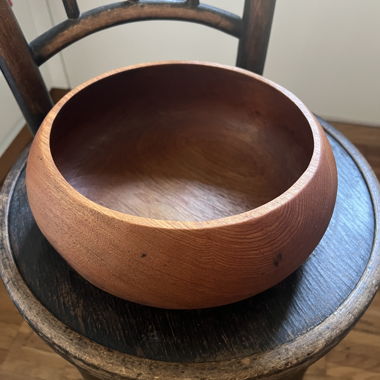 Dänische Teakschale aus der Mitte des Jahrhunderts 25 cm