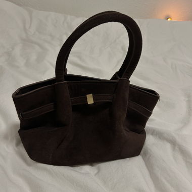 Brown suede handbag