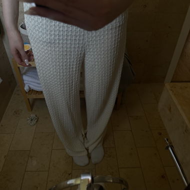 Pantalon wide leg en crinkle Bershka