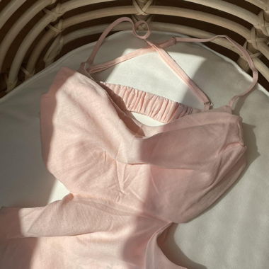 SHOWPO pink shimmery maxi dress
