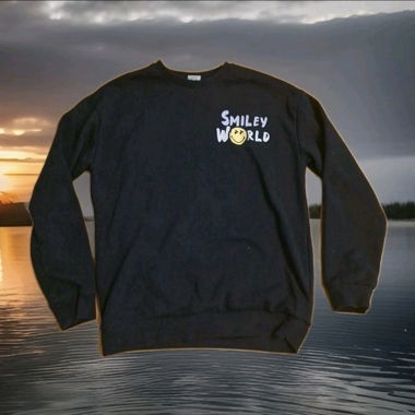 Dark Black-Blue Smiley World Sweatshirt