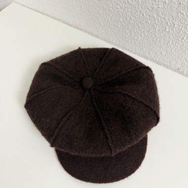 Berretto Newsboy Vintage in Lana Marrone