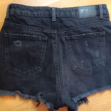 Ripped Black Denim Shorts