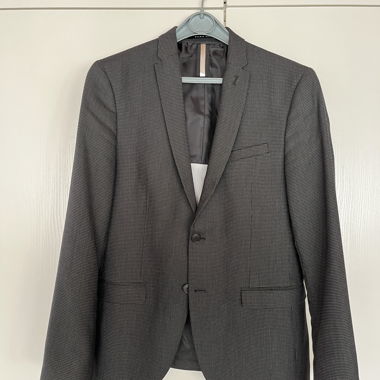 ZARA MAN Anzugblazer schwarz/grau Gr. 50