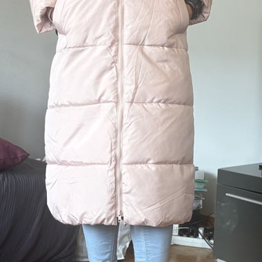 Longue doudoune rose pâle
