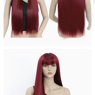 Straight Raspberry-Red Wig
