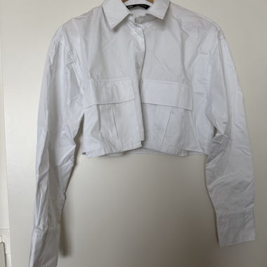 Chemise courte ZARA blanche