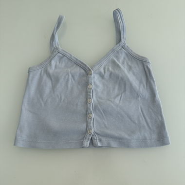 Top corto azzurro chiaro con abbottonatura