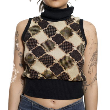Vintage Sleeveless Turtleneck Top
