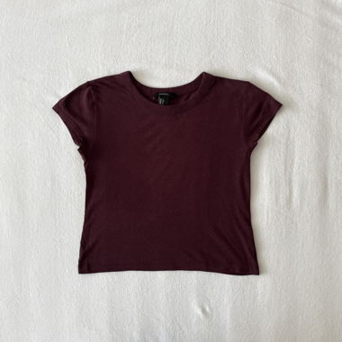 dark red crop top