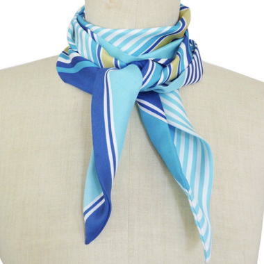 Foulard di seta a righe blu