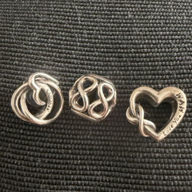 3x Original Pandora Silber Charms 