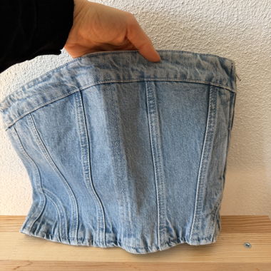 Denim Strapless Corset Top