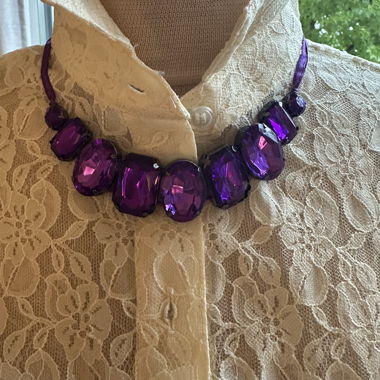 Purple necklace with faceted stones