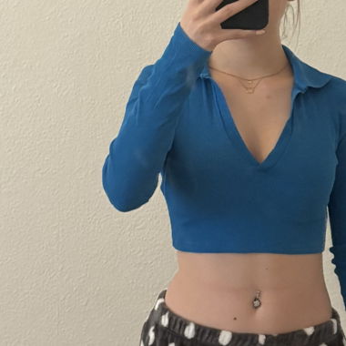 Haut bleu Zara 