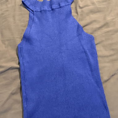 Blue Ribbed Tank Top