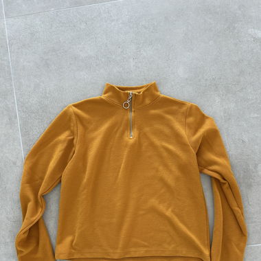 mustard yellow zip up top