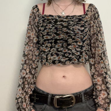 Bluse mit Sonnenblumen Muster