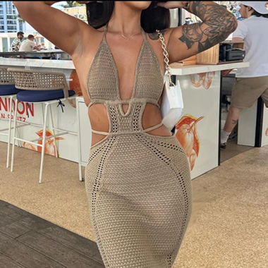 Beautiful  dress beige one size! Good quality!!