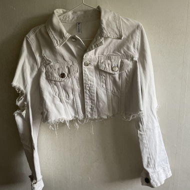 Giacca di jeans Zara corta cropped bianca