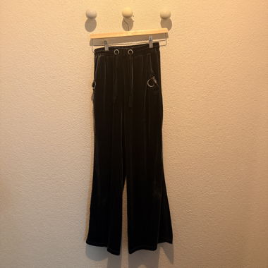 Silver missguided velvet wide-leg track pants