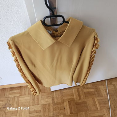 Beige Blouse with Ruffles