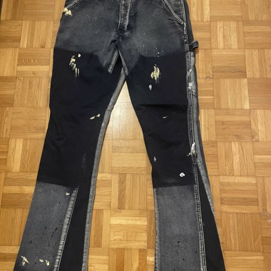 Jeans cargo en patchwork