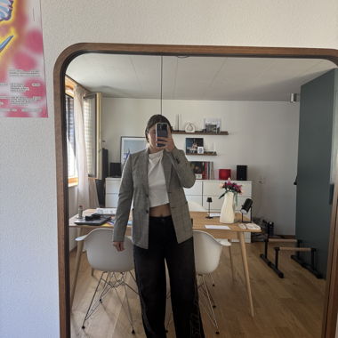 Grey striped blazer