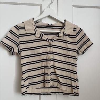 Striped polo top