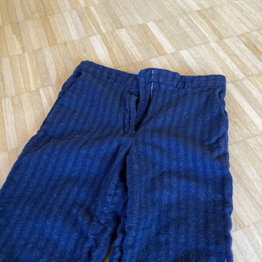 Pantaloni in lana a righe blu