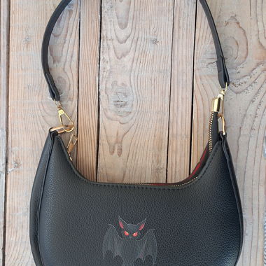Black bat crossbody bag