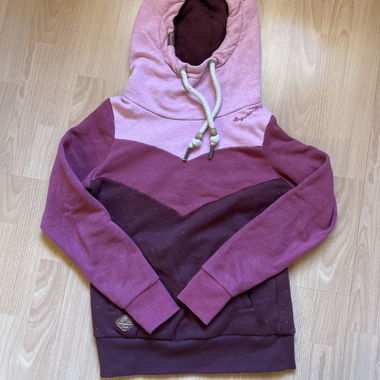 Bicolor Hoodie Bordeaux/Rose